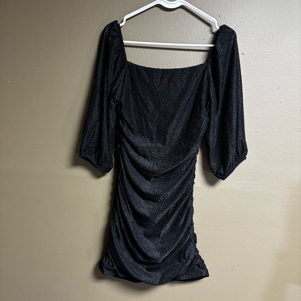 Speechless Black Rouched Lace and Velvet Mini Dress size Medium